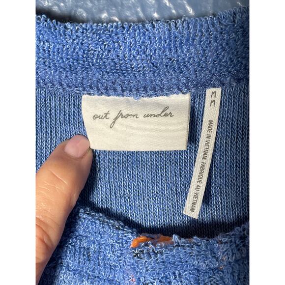 Urban Outfitters Out from Under Shirt Womens Medium Blue Terry Oversized LS - Picture 3 of 4